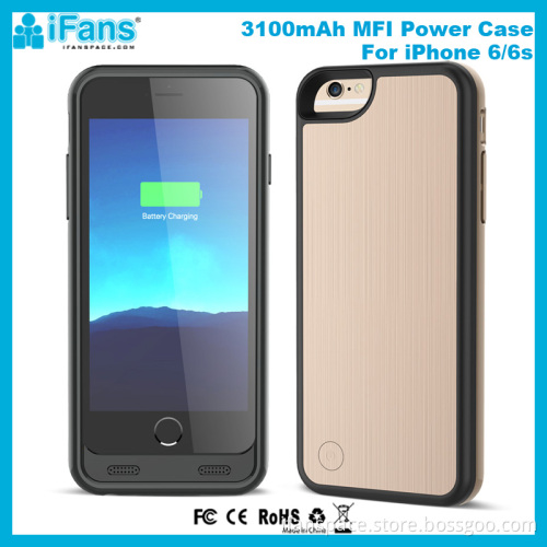 New Developed MFI External Power Case For iPhone 6S 3100mAh With Aluminium shell